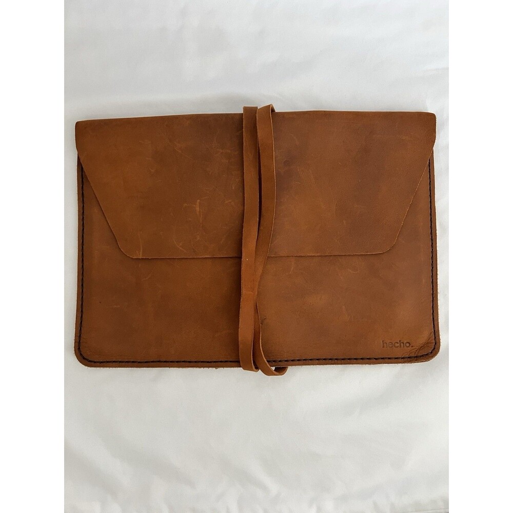 Hecho Pablo Tan Leather Slim Laptop Case EUC